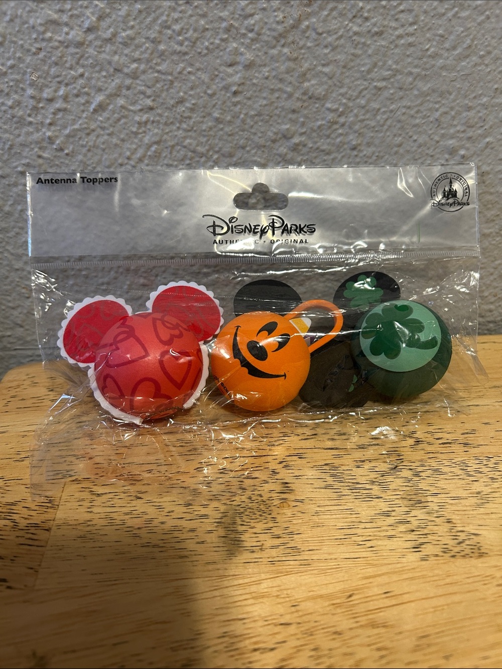 NIP Disney Parks Mickey Mouse Holiday Antenna Toppers 3-Pack